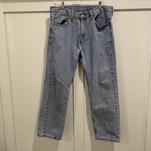 Levi's Other - Levi’s 505 Jeans Mens 36x30 Blue Relaxed Straight Leg Denim Distressed READ
